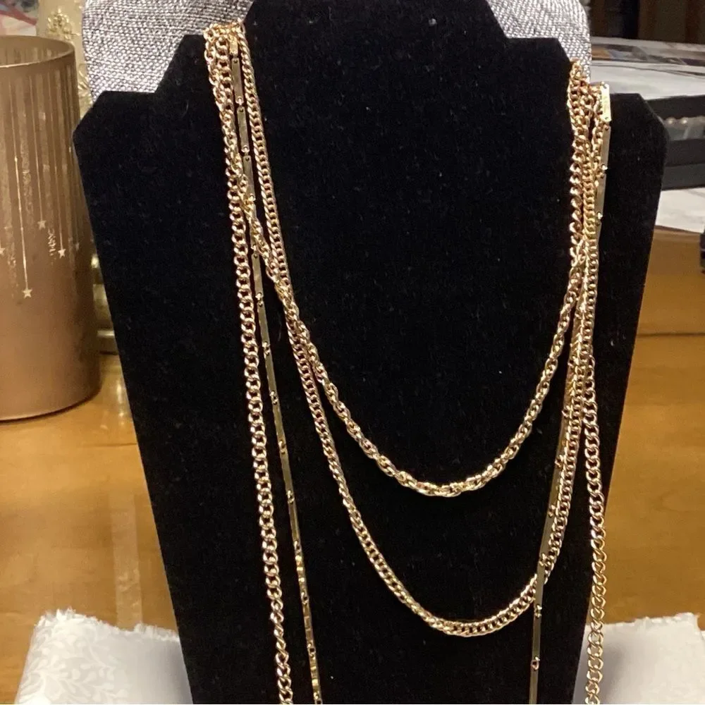 Multi Layers Goldtone Chain Necklace